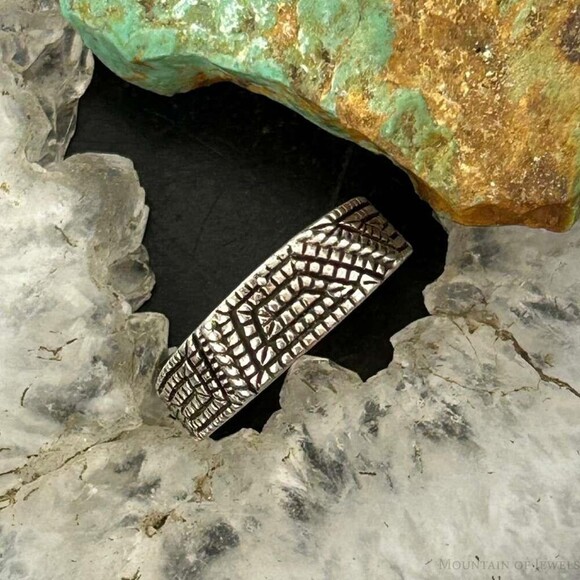 Jewelry - Elgin Tom Vintage Native American Sterling Basket Weave Design Ring S7 For Women